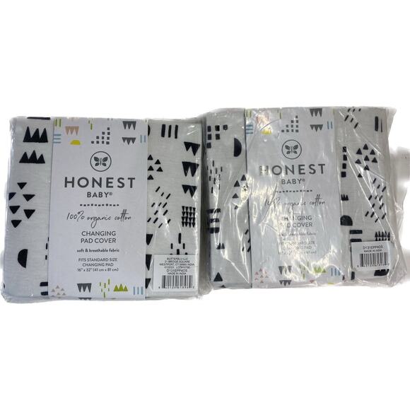 Honest Baby Changing Pad Covers Set of 2 100% Organic Cotton Easy Care Soft - Picture 1 of 5